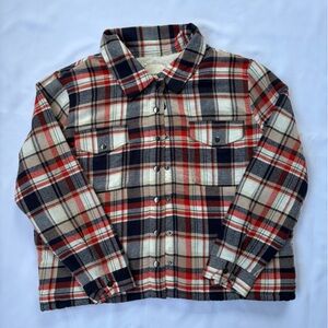 Lucky Brand Red and Navy Plaid Shirt